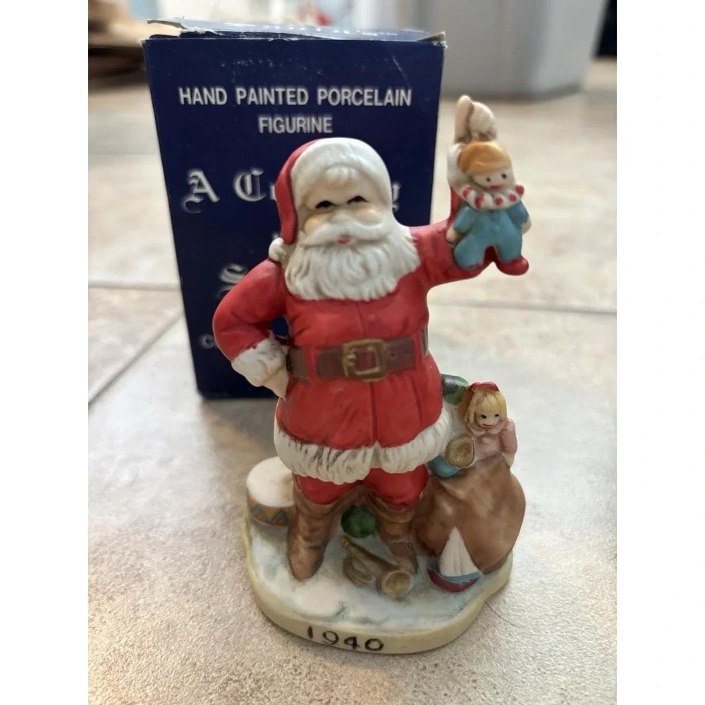 A Century of Santas Porcelain Figurines Set of 5 1880-1940 Vintage Christmas